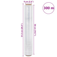Produktbild för Sträckfilm 2 st transparent 23 μm 50 cm x 300 m