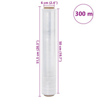 Produktbild för Sträckfilm 6 st transparent 30 μm 50 cm x 300 m