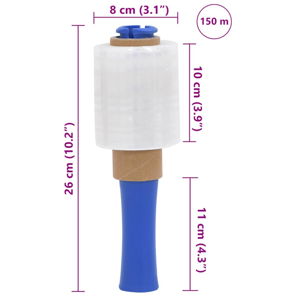 Produktbild för Sträckfilm 50 st transparent 23 μm 10 cm x 150 m