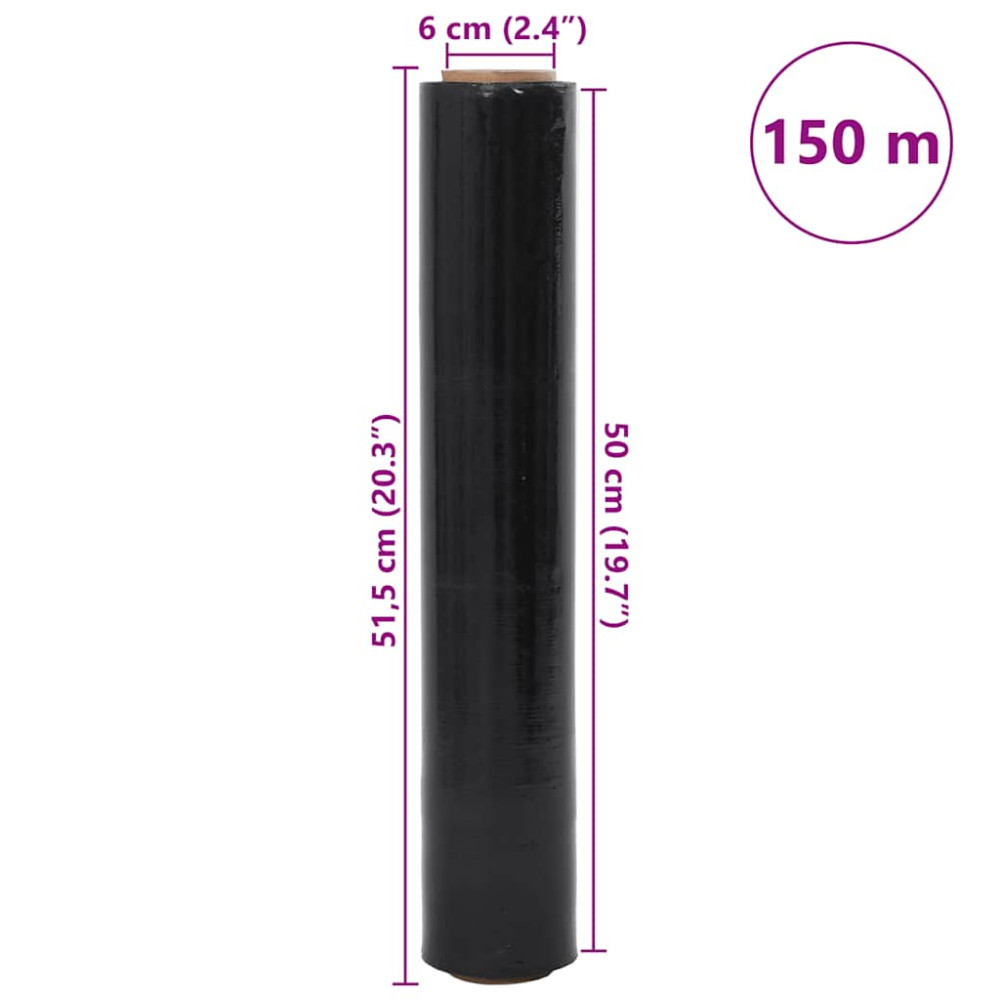 Produktbild för Sträckfilm 2 st svart 17 μm 50 cm x 150 m