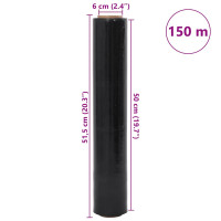 Produktbild för Sträckfilm 2 st svart 17 μm 50 cm x 150 m