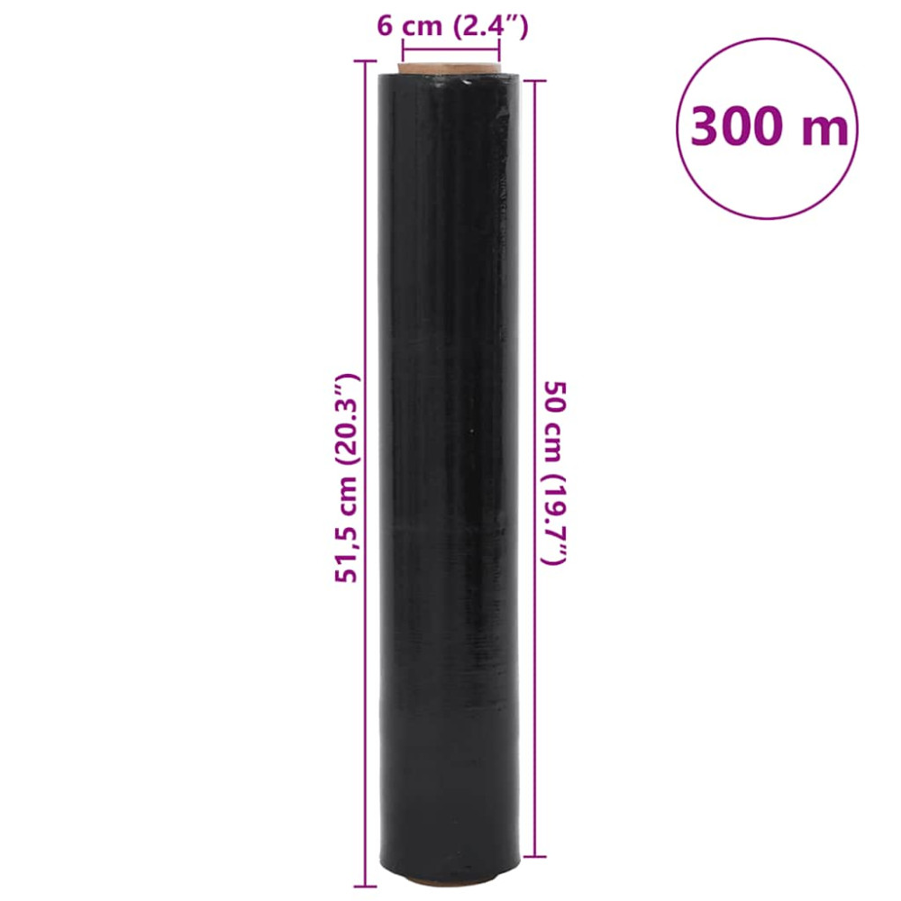 Produktbild för Sträckfilm 2 st Svart 20 μm 50 cm x 300 m