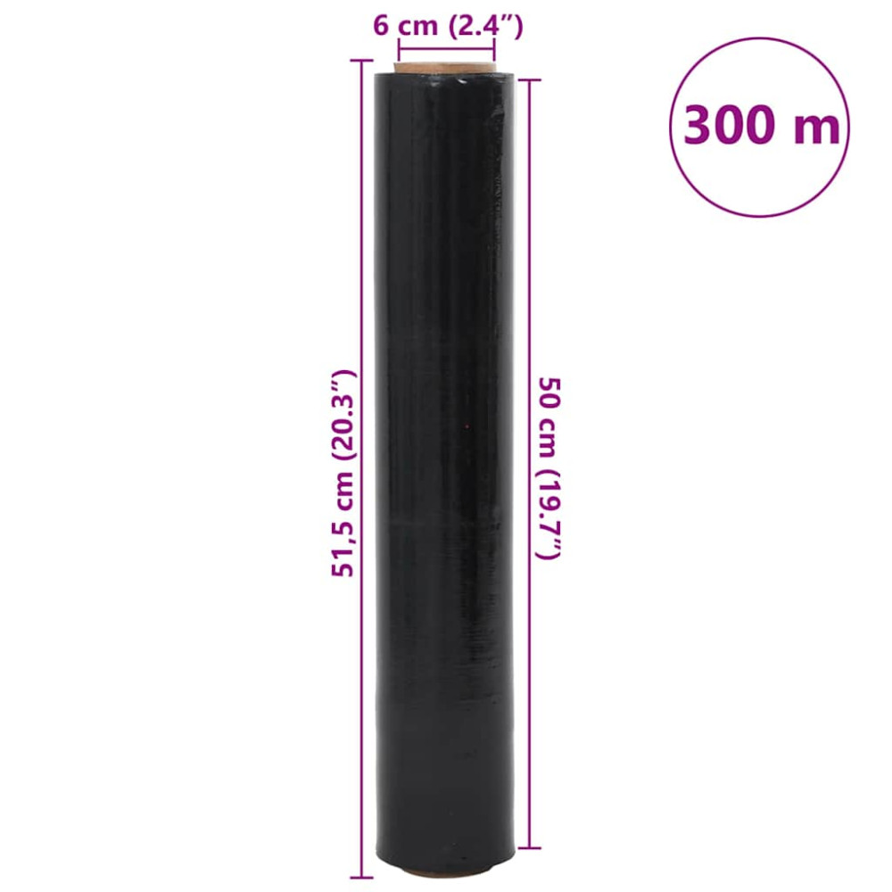 Produktbild för Sträckfilm 6 st Svart 17 μm 50 cm x 300 m