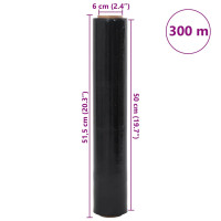 Produktbild för Sträckfilm 6 st Svart 17 μm 50 cm x 300 m