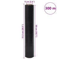 Produktbild för Sträckfilm 6 st Svart 23 μm 50 cm x 300 m