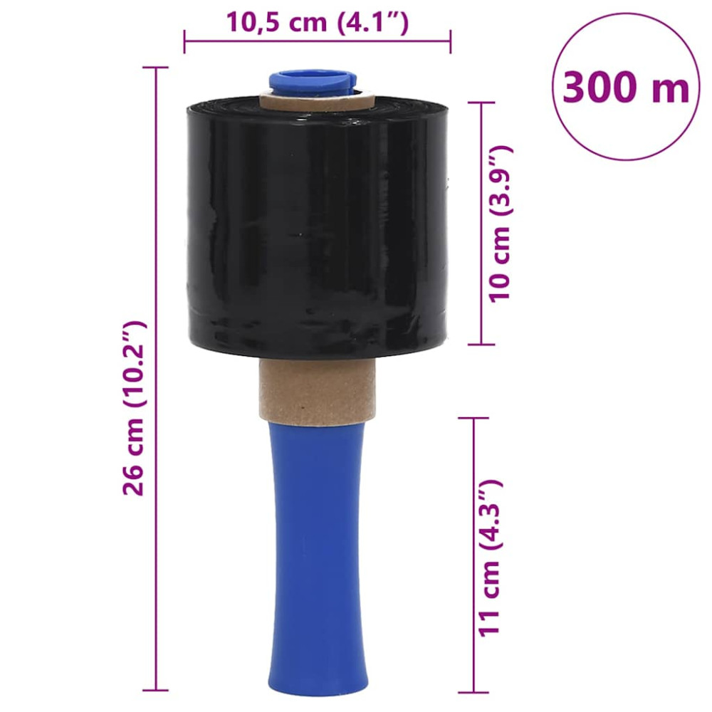 Produktbild för Sträckfilmer 10 st svart 23 μm 10 cm x 300 m