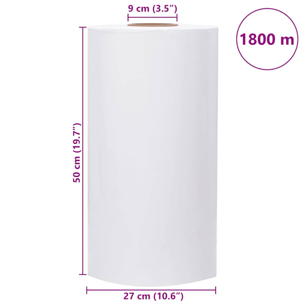 Produktbild för Sträckfilm för lantbruk vit 25 μm 50 cm x 1800 m