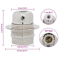 Produktbild för Lamphållare 2 st Satin Nickel E27