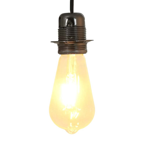 vidaXL Lamphållare 2 st blank svart E27