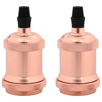 Produktbild för Lamphållare 2 st roséguld E27