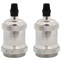 Produktbild för Lamphållare 2 st Satin Nickel E27