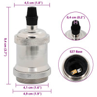 Produktbild för Lamphållare 2 st Satin Nickel E27