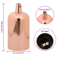 Produktbild för Lamphållare 2 st roséguld E27