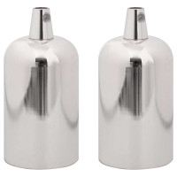 Produktbild för Lamphållare 2 st Satin Nickel E27