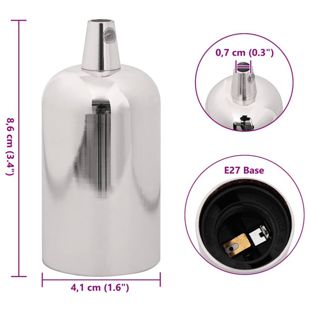 Produktbild för Lamphållare 2 st Satin Nickel E27