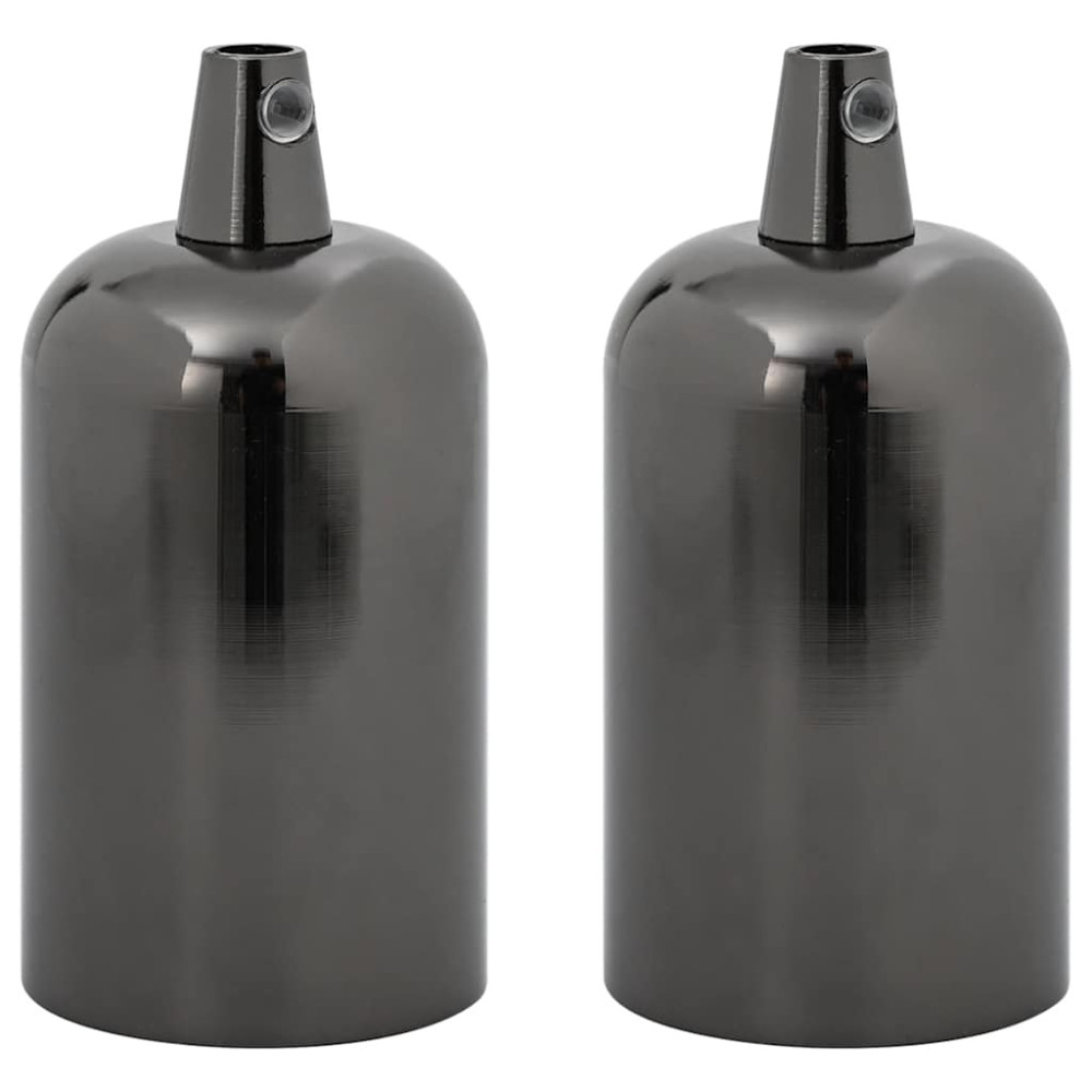Produktbild för Lamphållare 2 st blank svart E27