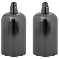Produktbild för Lamphållare 2 st blank svart E27