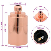 Produktbild för Lamphållare 2 st roséguld E27