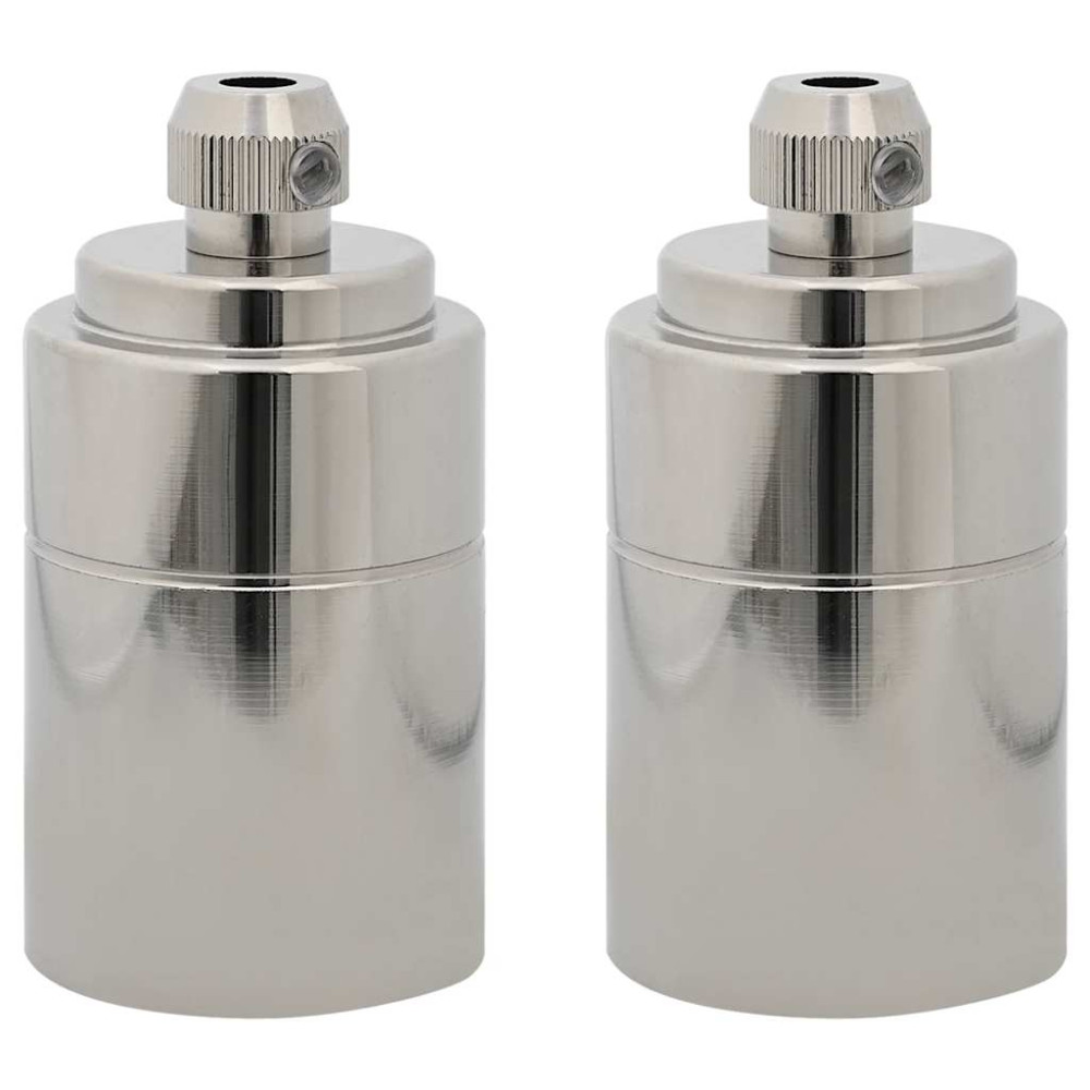 Produktbild för Lamphållare 2 st Satin Nickel E27