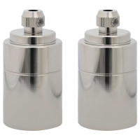 Produktbild för Lamphållare 2 st Satin Nickel E27