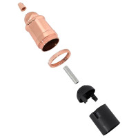 Produktbild för Lamphållare 2 st roséguld E27