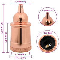 Produktbild för Lamphållare 2 st roséguld E27