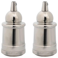 Produktbild för Lamphållare 2 st Satin Nickel E27