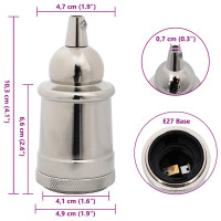 Produktbild för Lamphållare 2 st Satin Nickel E27