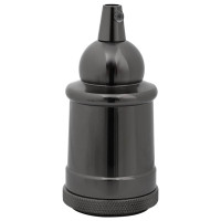 Produktbild för Lamphållare 2 st blank svart E27