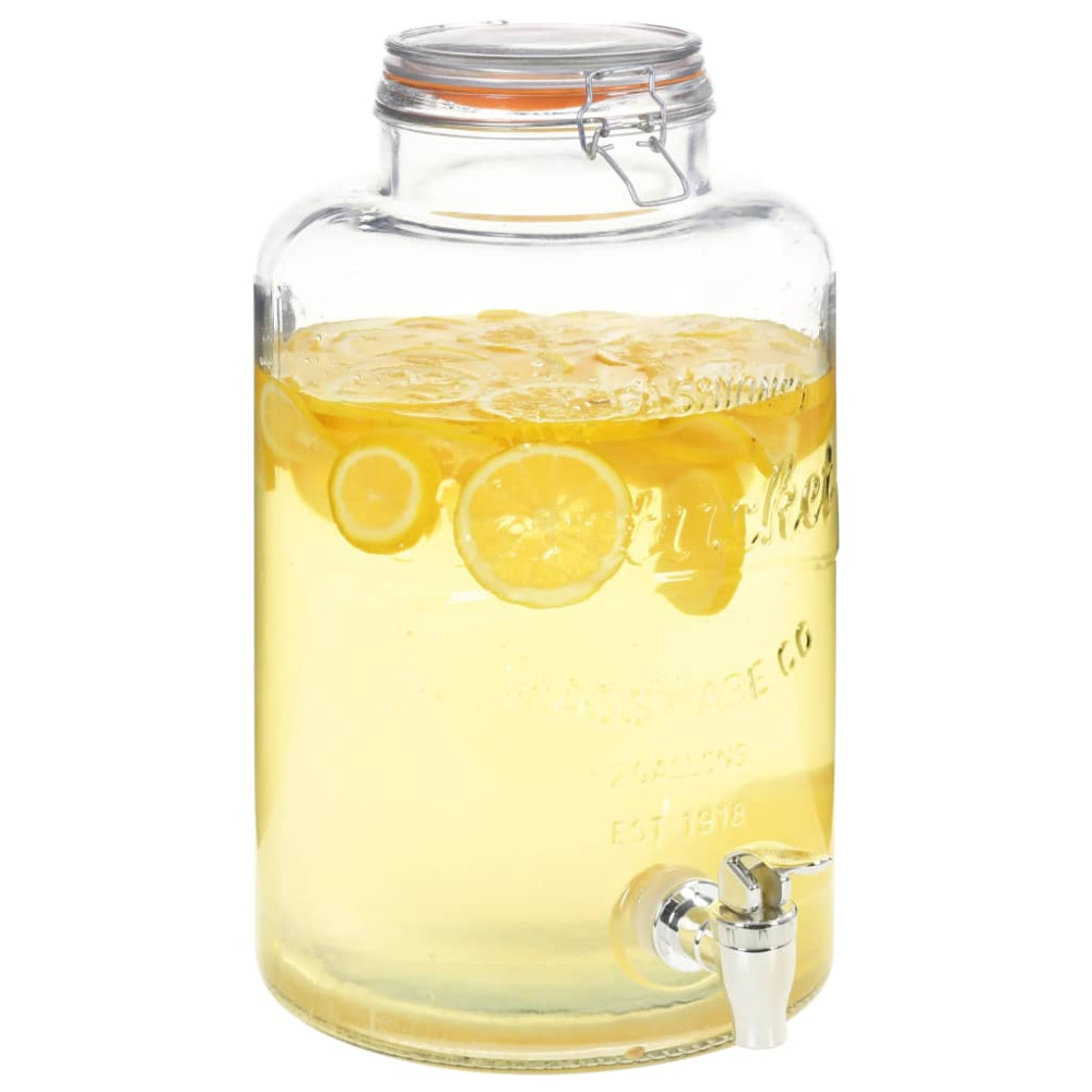 Produktbild för Glasbehållare XXL med tappkran transparent 8 L