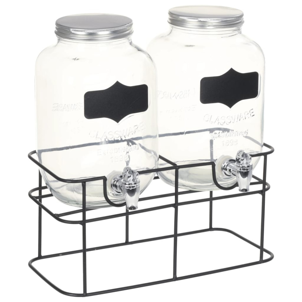 Produktbild för Glasbehållare 2 st med stativ 2 x 4 L