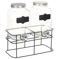 Produktbild för Glasbehållare 2 st med stativ 2 x 4 L