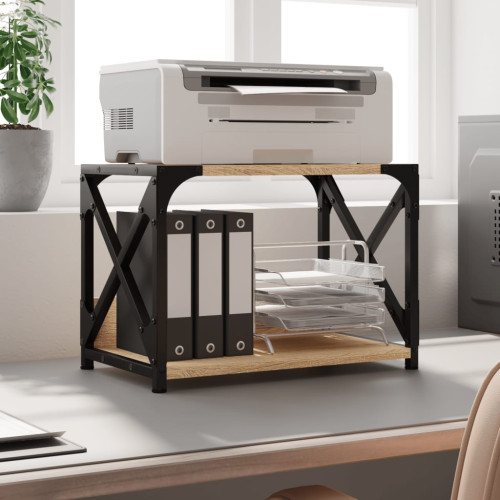 vidaXL Skrivarställ 2 hyllor sonoma-ek 44x26x31,5 cm konstruerat trä - Övrigt inom bläck, toner & tillbehör