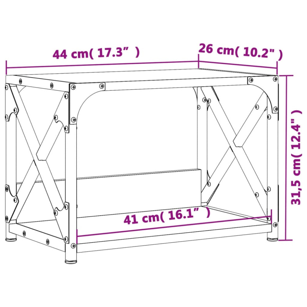 Produktbild för Skrivarställ 2 hyllor sonoma-ek 44x26x31,5 cm konstruerat trä
