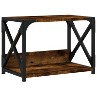 Produktbild för Skrivarställ 2 hyllor rökfärgad ek 44x26x31,5cm konstruerat trä
