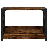 Produktbild för Skrivarställ 2 hyllor rökfärgad ek 44x26x31,5cm konstruerat trä