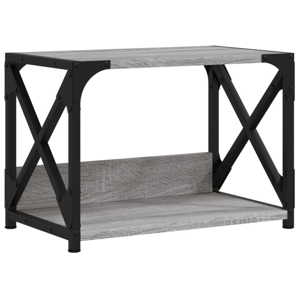 Produktbild för Skrivarställ 2 hyllor grå sonoma 44x26x31,5 cm konstruerat trä