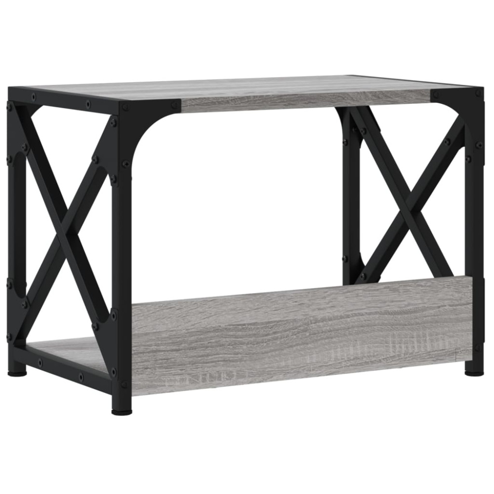 Produktbild för Skrivarställ 2 hyllor grå sonoma 44x26x31,5 cm konstruerat trä