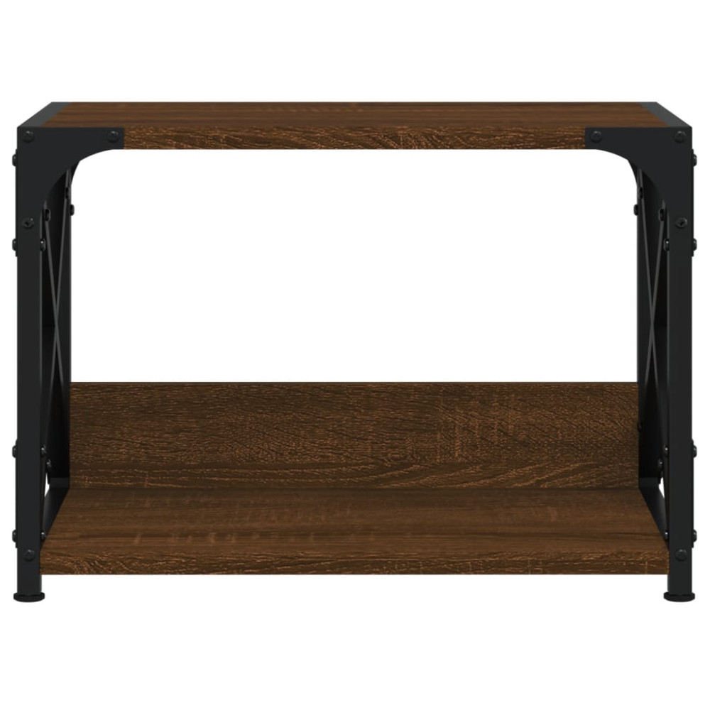 Produktbild för Skrivarställ 2 hyllor brun ek 44x26x31,5 cm konstruerat trä