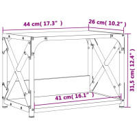 Produktbild för Skrivarställ 2 hyllor brun ek 44x26x31,5 cm konstruerat trä