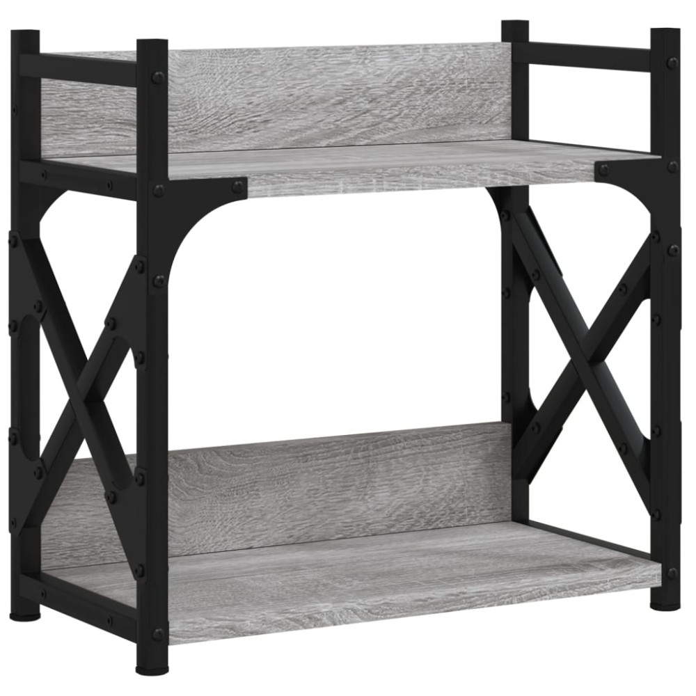 Produktbild för Skrivarställ 2 hyllor grå sonoma 40x20x40 cm konstruerat trä