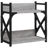 Produktbild för Skrivarställ 2 hyllor grå sonoma 40x20x40 cm konstruerat trä