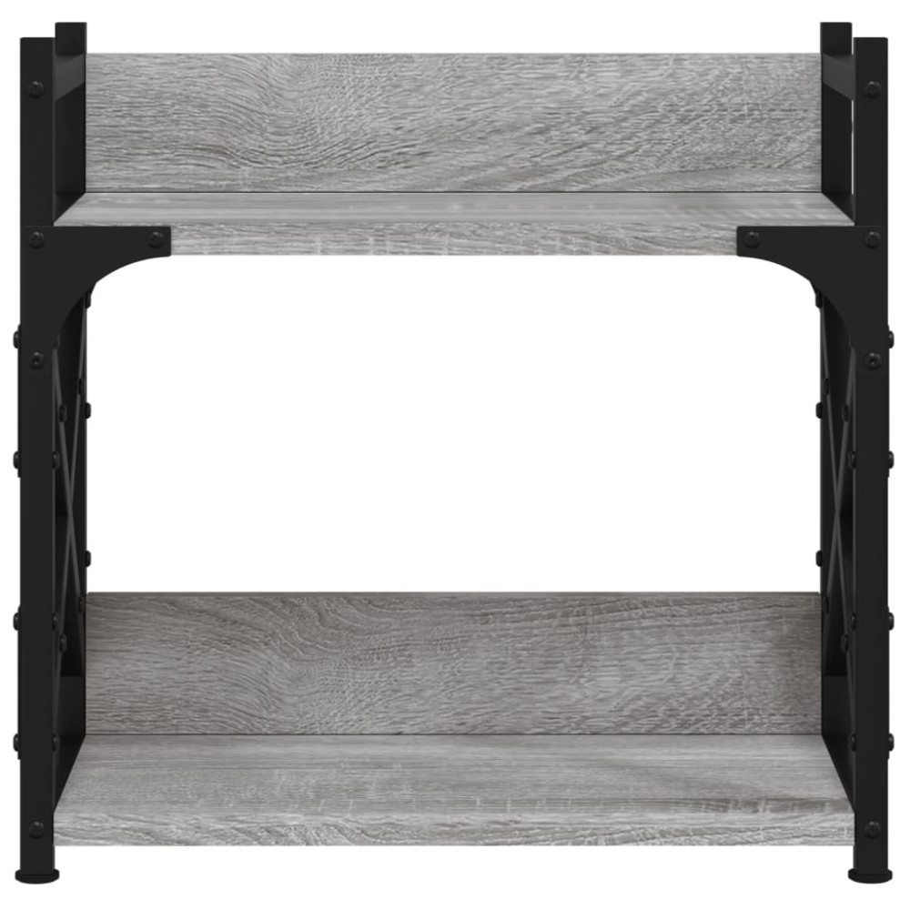 Produktbild för Skrivarställ 2 hyllor grå sonoma 40x20x40 cm konstruerat trä