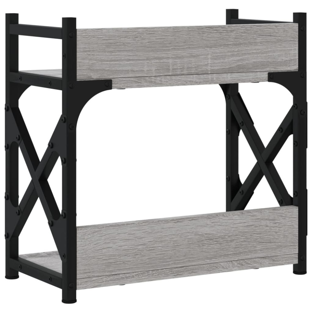 Produktbild för Skrivarställ 2 hyllor grå sonoma 40x20x40 cm konstruerat trä