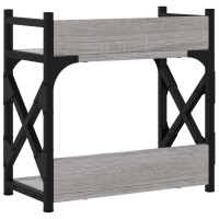 Produktbild för Skrivarställ 2 hyllor grå sonoma 40x20x40 cm konstruerat trä