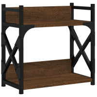 Produktbild för Skrivarställ 2 hyllor brun ek 40x20x40 cm konstruerat trä