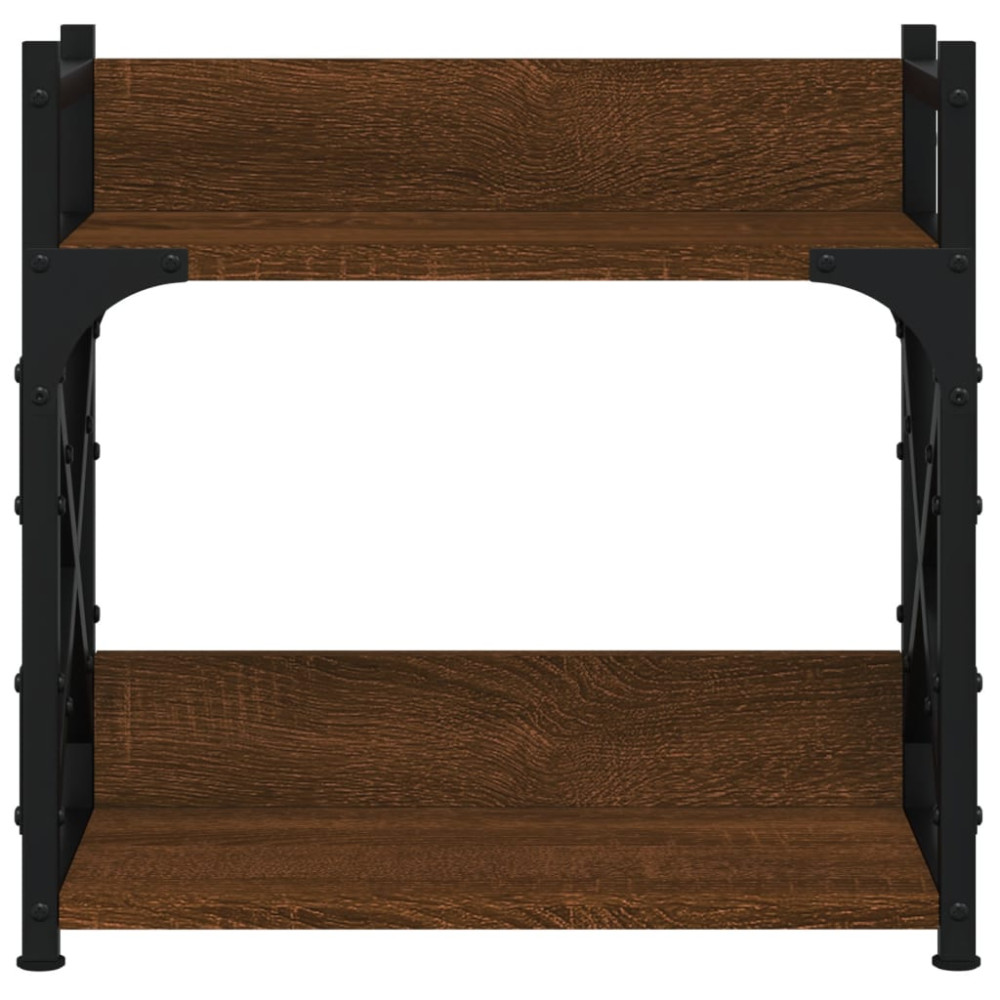 Produktbild för Skrivarställ 2 hyllor brun ek 40x20x40 cm konstruerat trä
