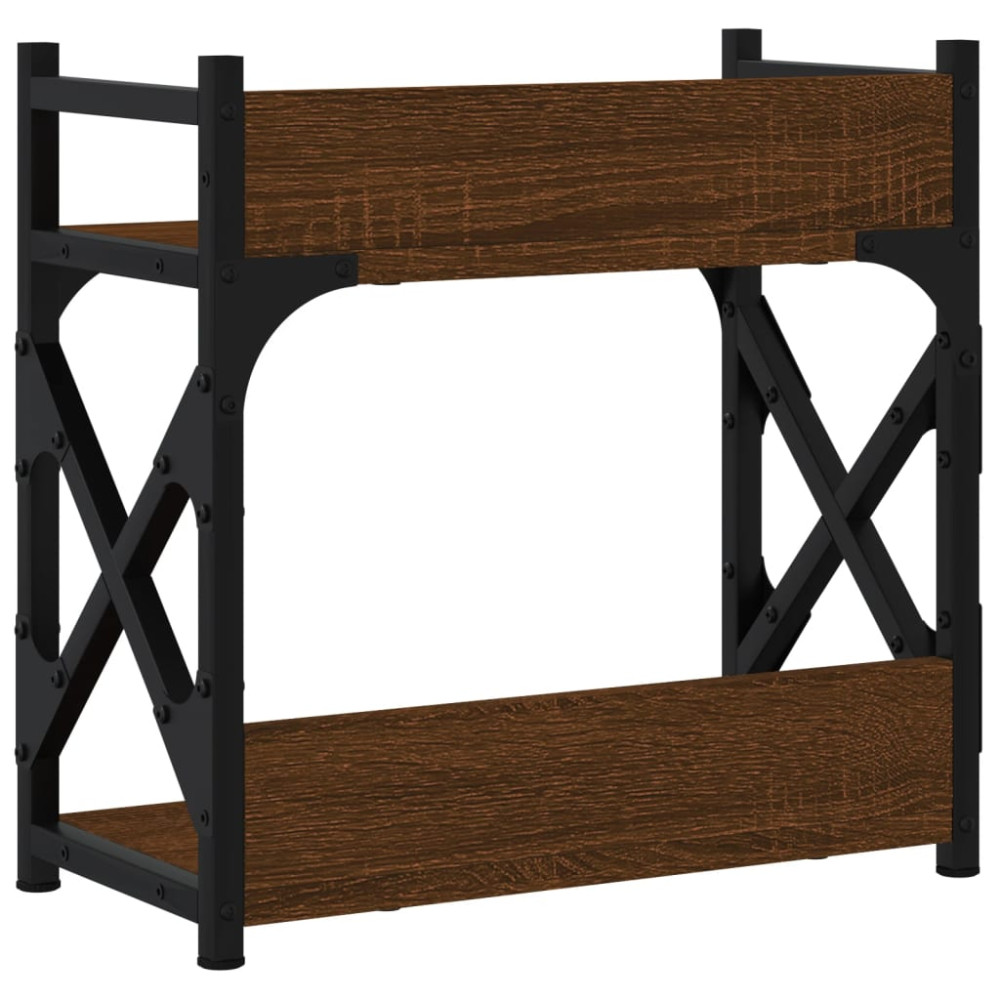 Produktbild för Skrivarställ 2 hyllor brun ek 40x20x40 cm konstruerat trä