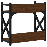 Produktbild för Skrivarställ 2 hyllor brun ek 40x20x40 cm konstruerat trä