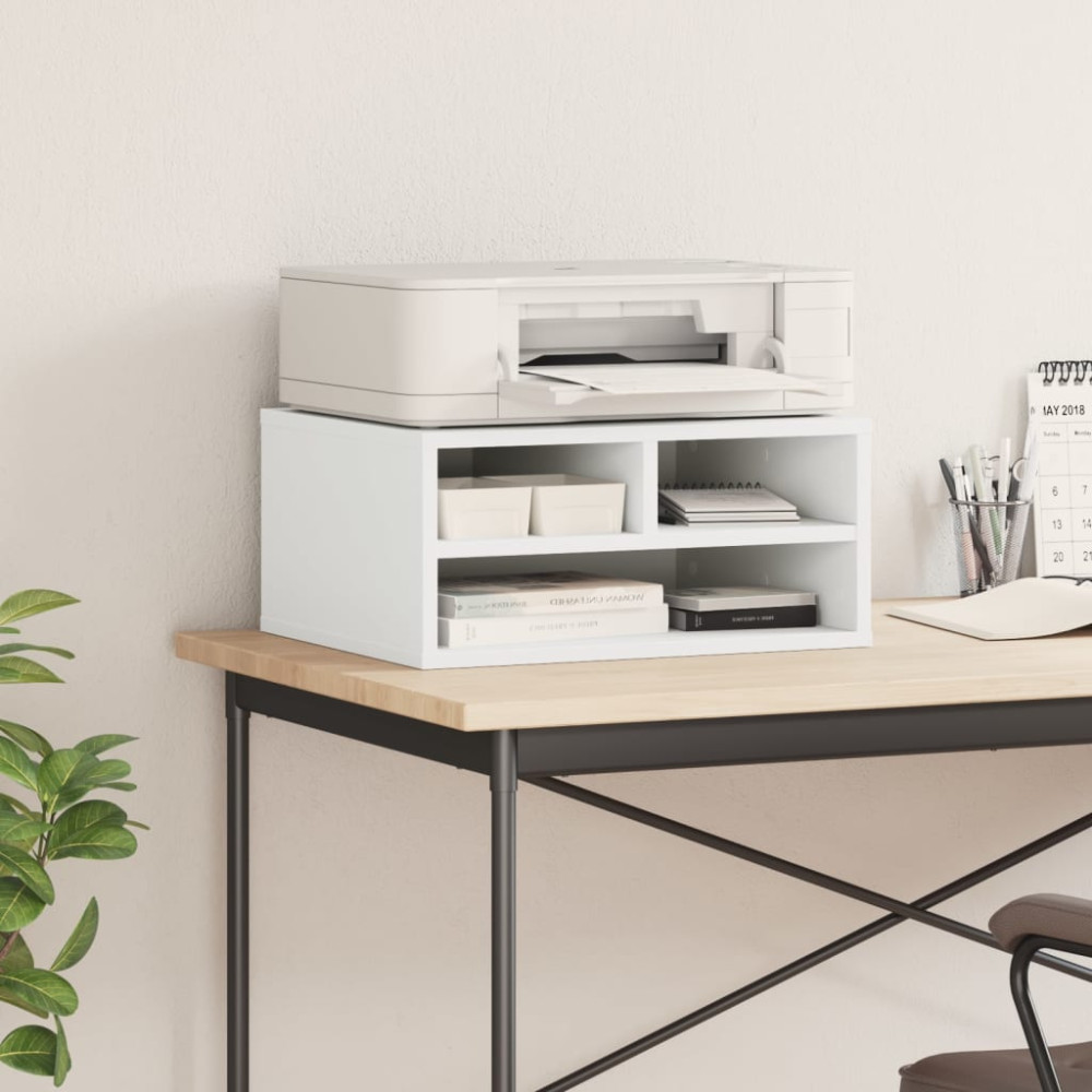 Produktbild för Skrivarställ vit 49x40x22,5 cm konstruerat trä